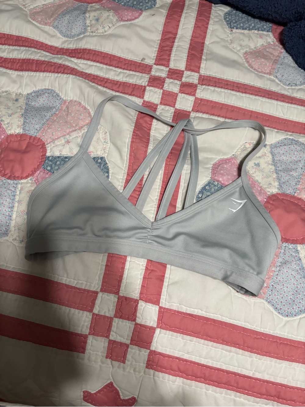 Gymshark Light Gray Minimal Sports Bra